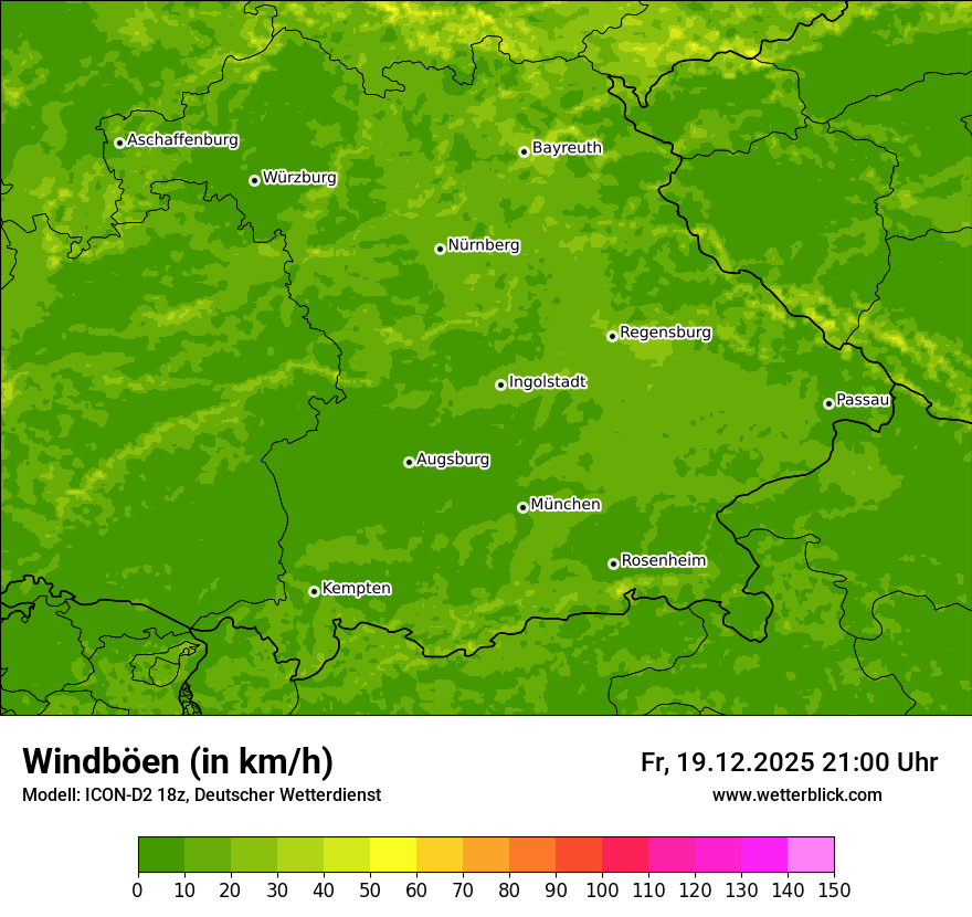 Modellkarten Windgeschwindigkeit