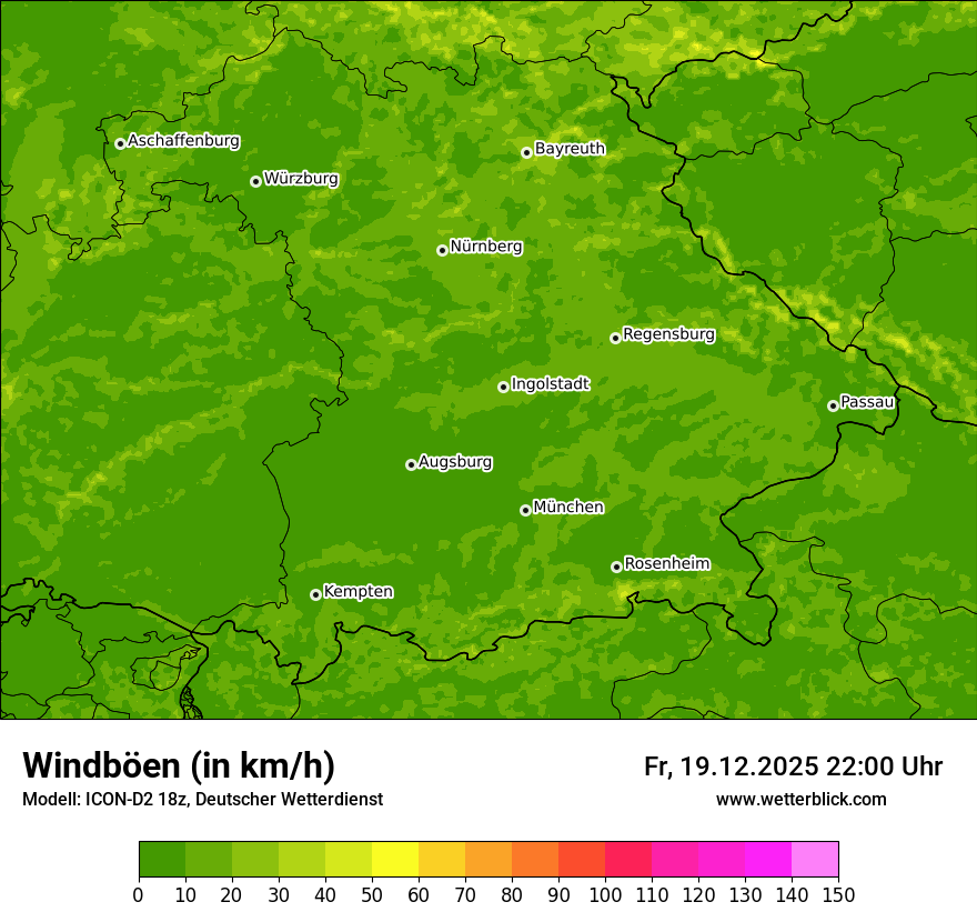 Modellkarten Windgeschwindigkeit