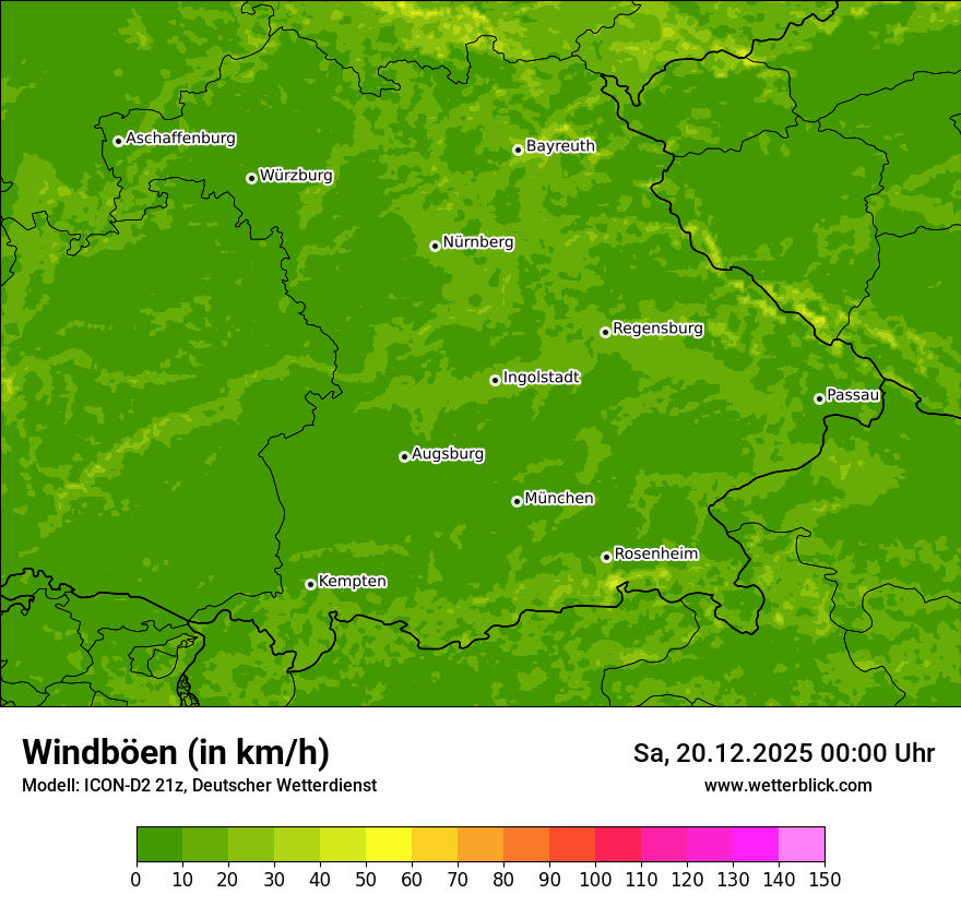 Modellkarten Windgeschwindigkeit