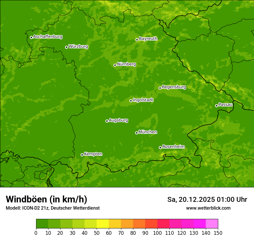 Modellkarten Windgeschwindigkeit
