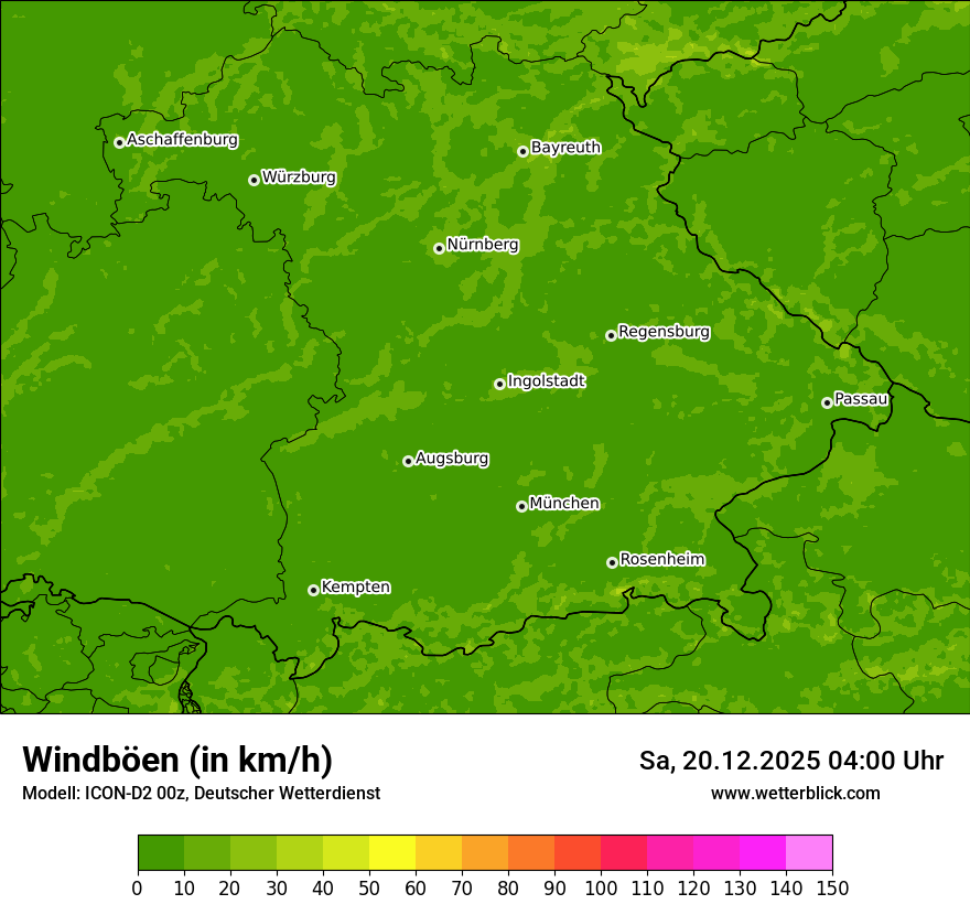 Modellkarten Windgeschwindigkeit