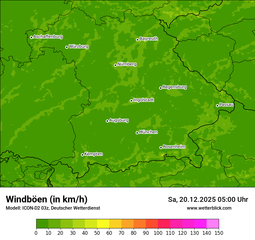 Modellkarten Windgeschwindigkeit