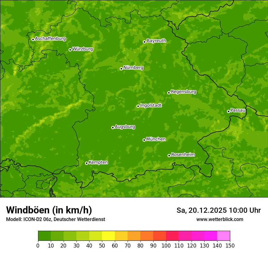 Modellkarten Windgeschwindigkeit