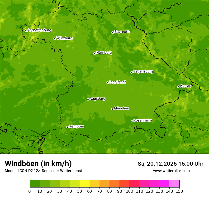 Modellkarten Windgeschwindigkeit