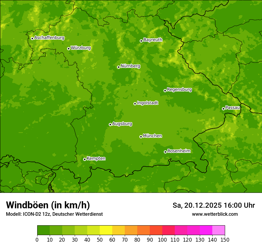 Modellkarten Windgeschwindigkeit