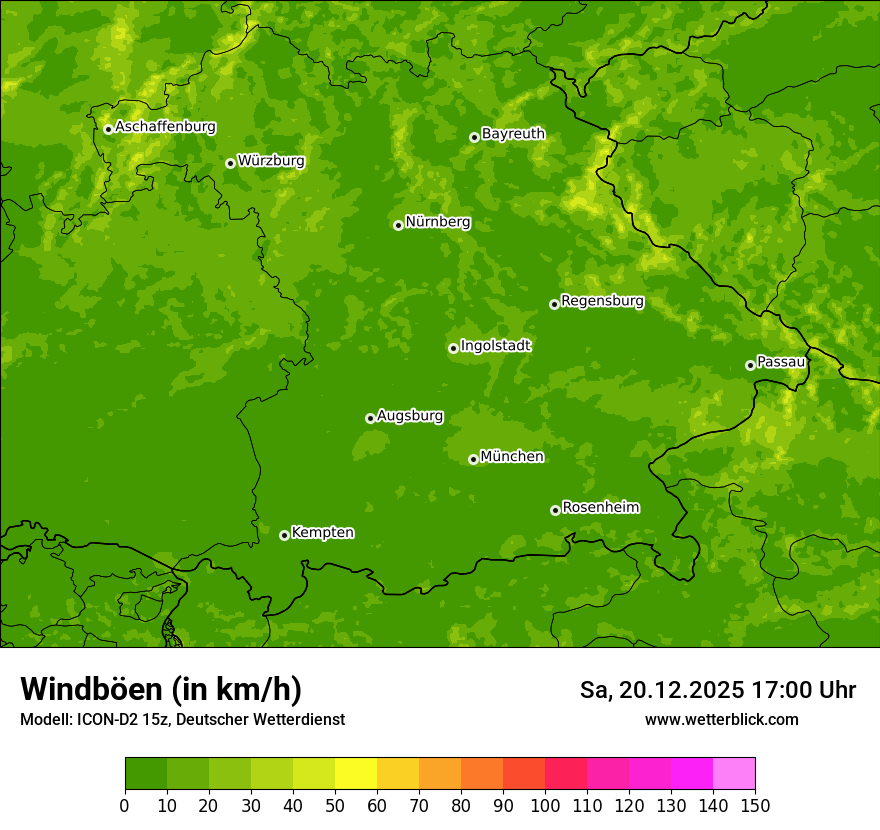Modellkarten Windgeschwindigkeit