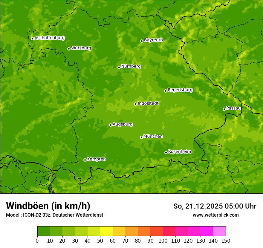 Modellkarten Windgeschwindigkeit