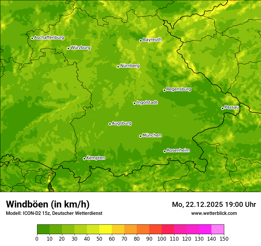 Modellkarten Windgeschwindigkeit