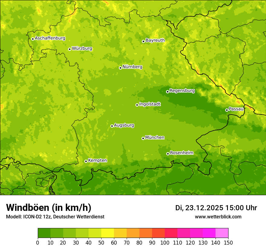 Modellkarten Windgeschwindigkeit