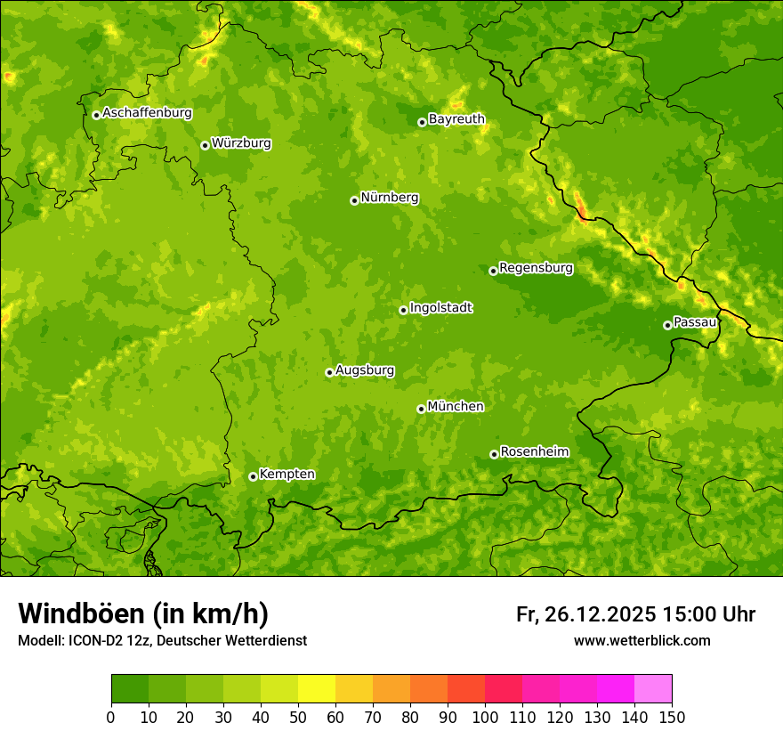 Modellkarten Windgeschwindigkeit