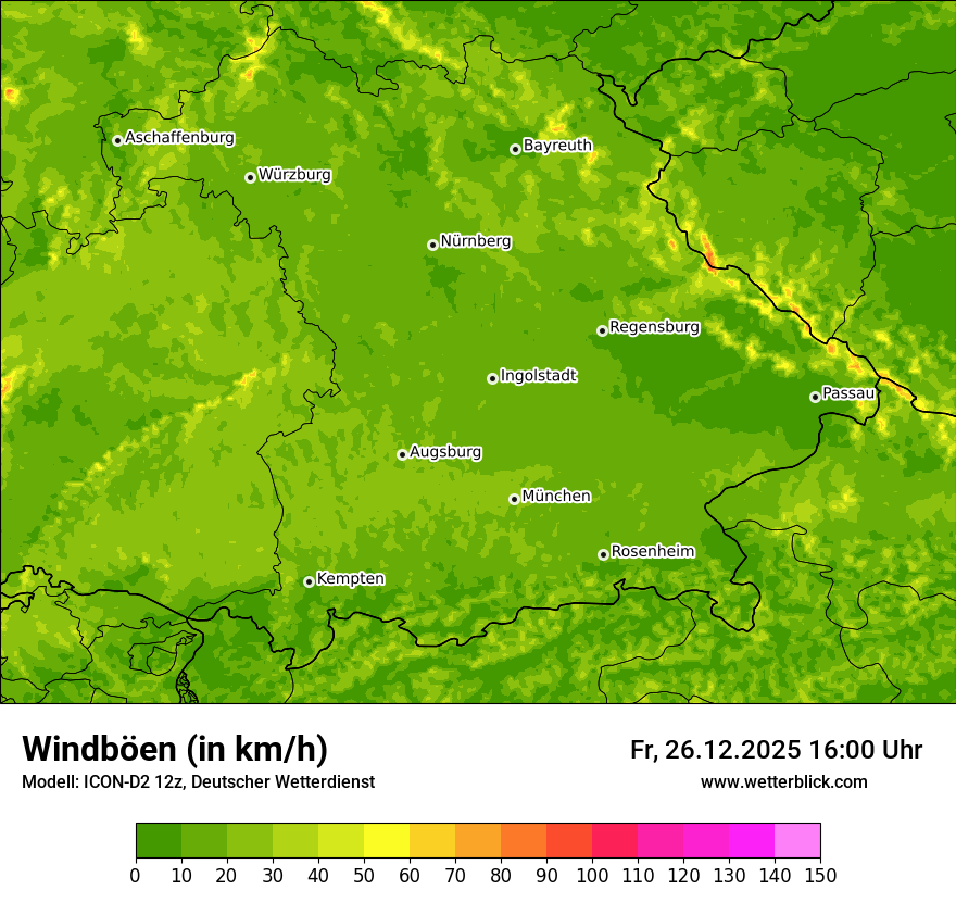 Modellkarten Windgeschwindigkeit