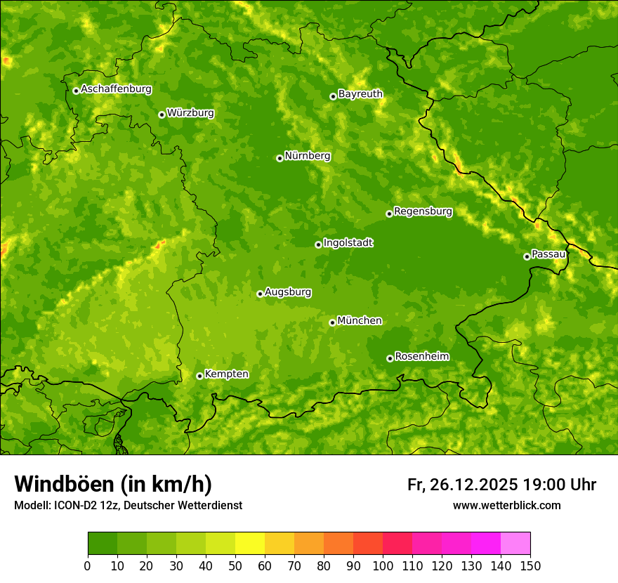 Modellkarten Windgeschwindigkeit