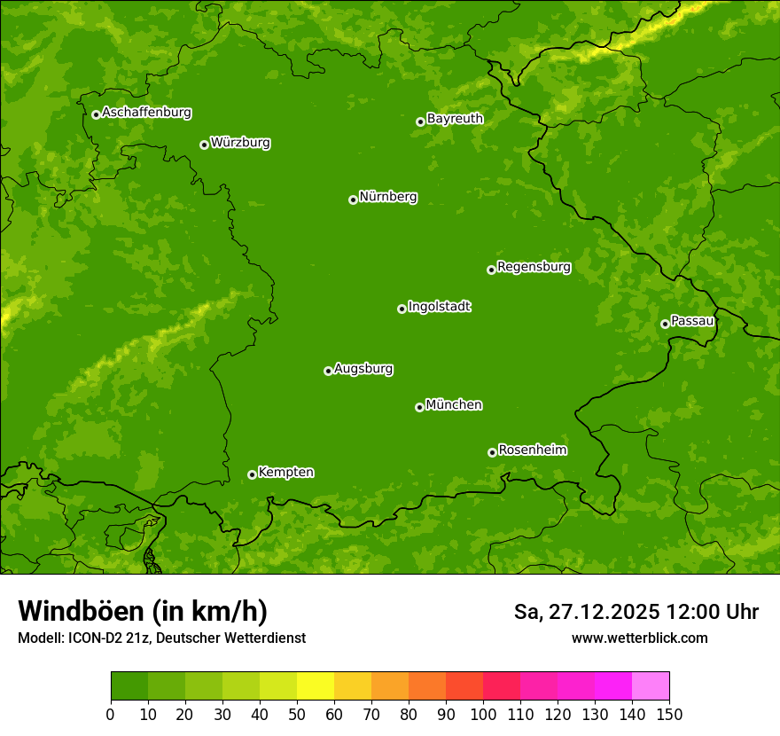 Modellkarten Windgeschwindigkeit