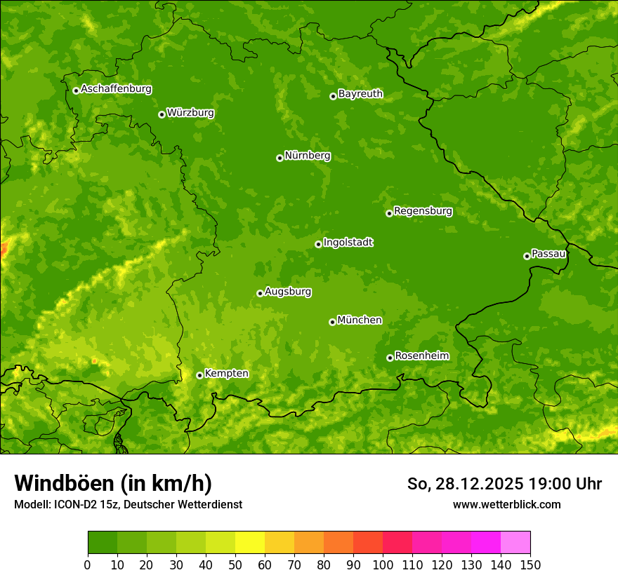 Modellkarten Windgeschwindigkeit