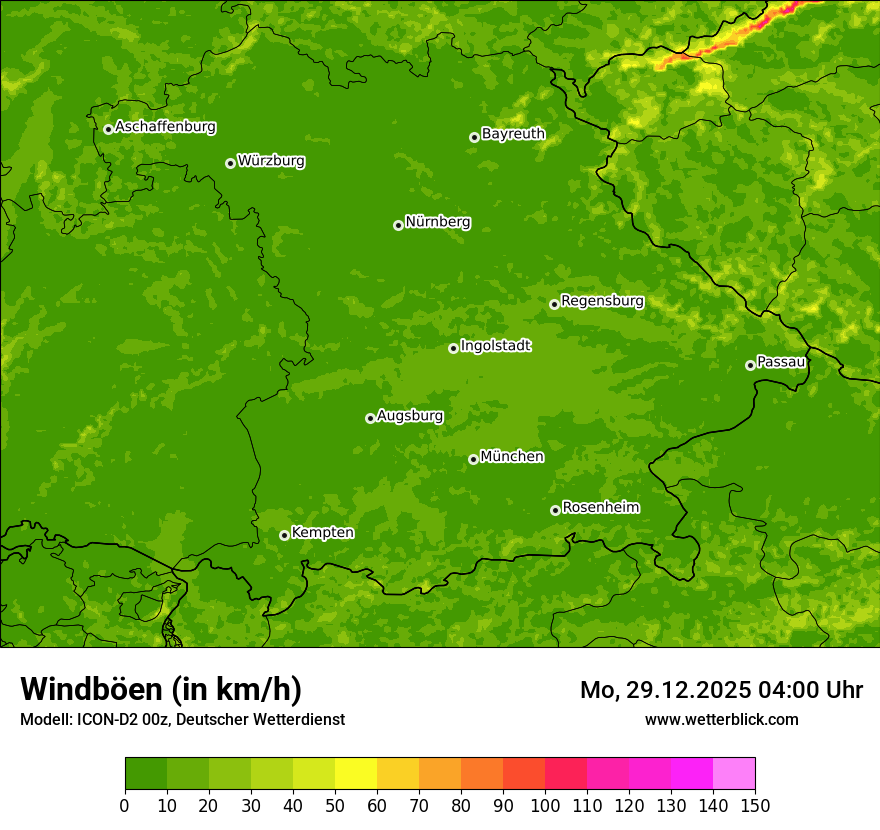 Modellkarten Windgeschwindigkeit