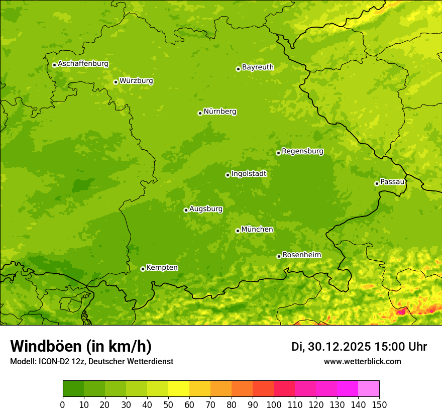 Modellkarten Windgeschwindigkeit