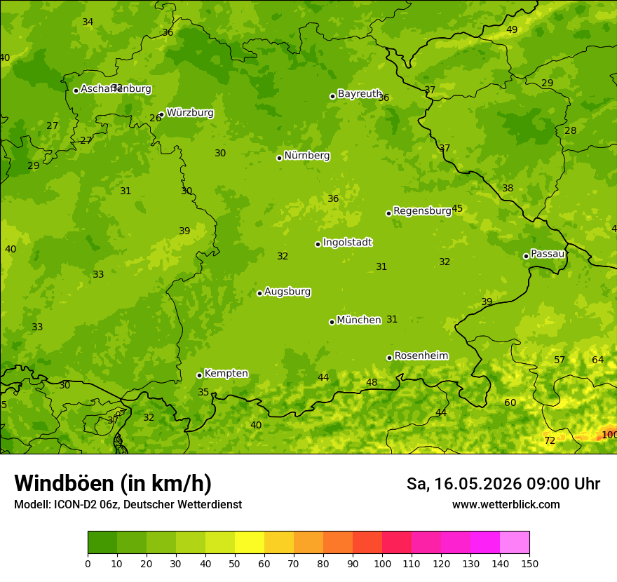 Maximale Windböen