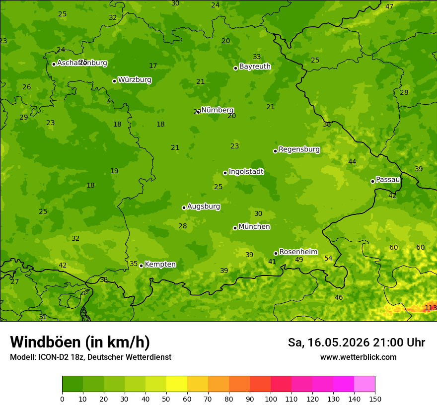 Maximale Windböen