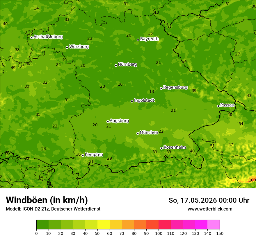 Maximale Windböen