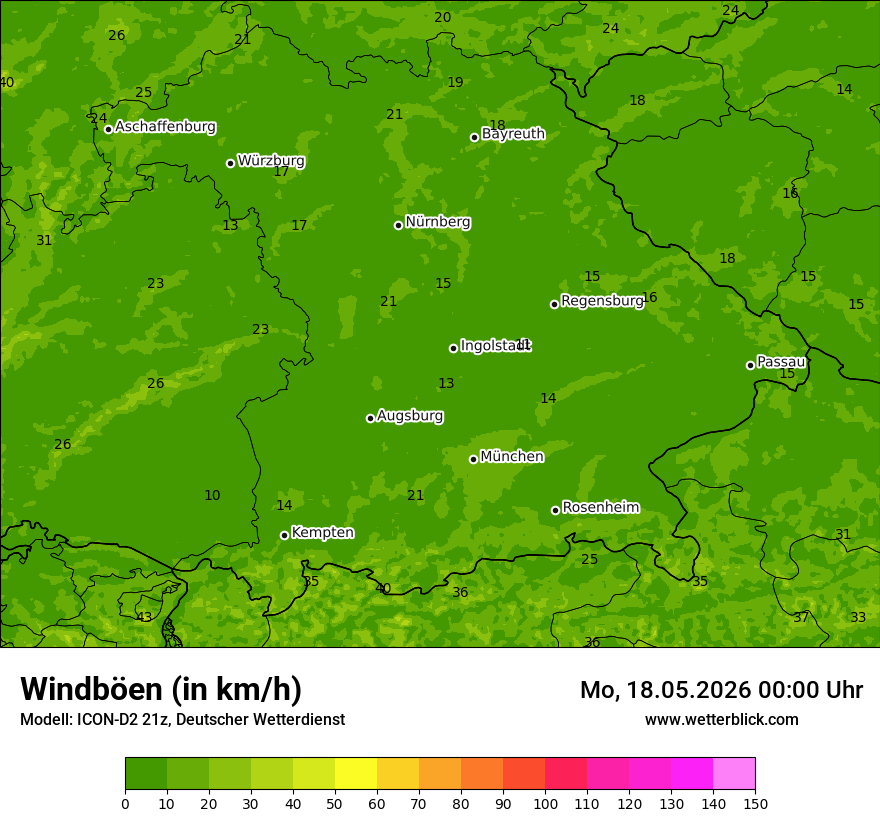 Maximale Windböen