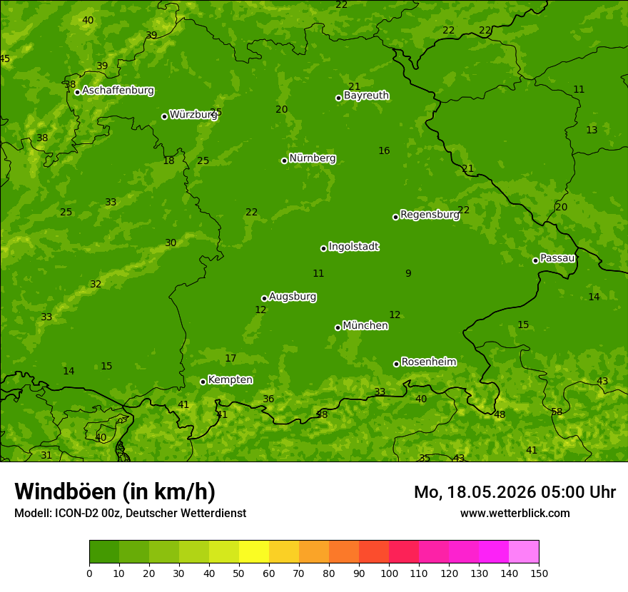 Maximale Windböen
