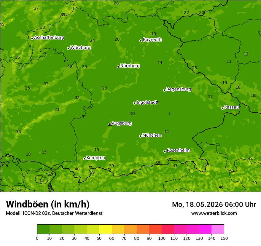 Maximale Windböen