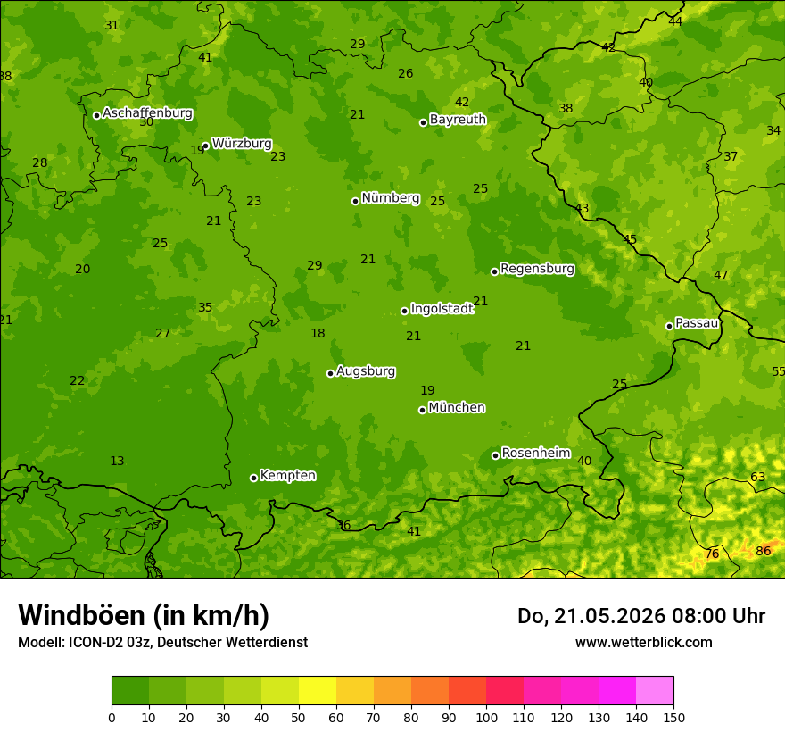 Maximale Windböen