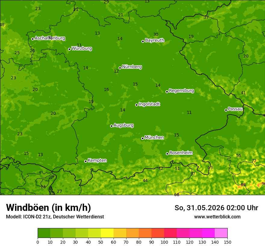 Maximale Windböen