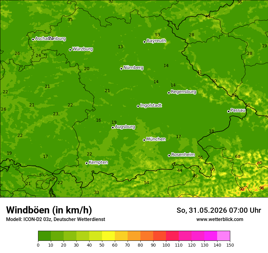 Maximale Windböen