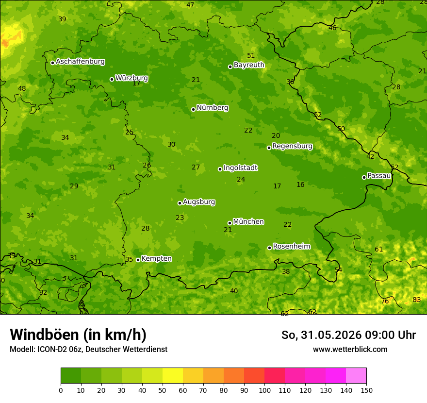 Maximale Windböen