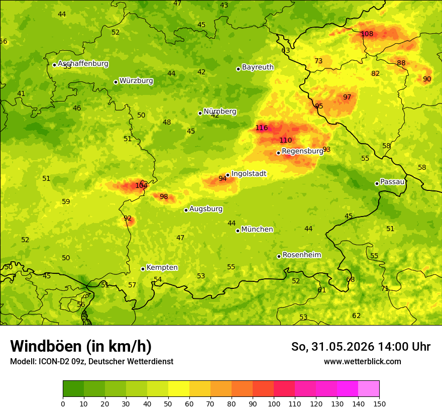 Maximale Windböen