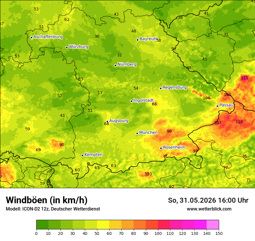 Maximale Windböen