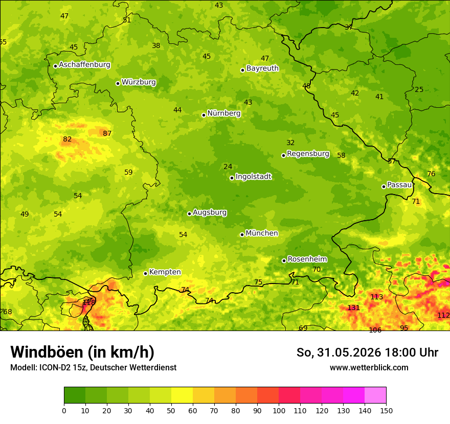 Maximale Windböen