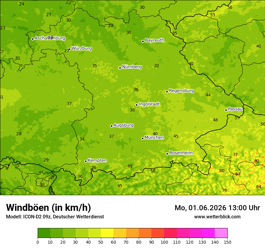 Maximale Windböen