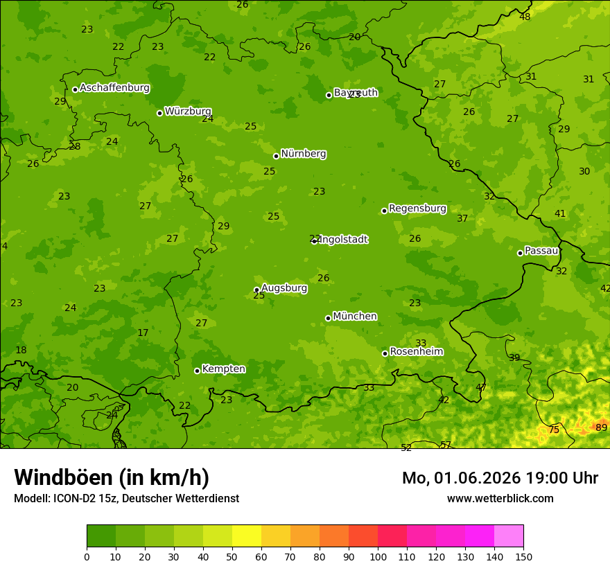 Maximale Windböen