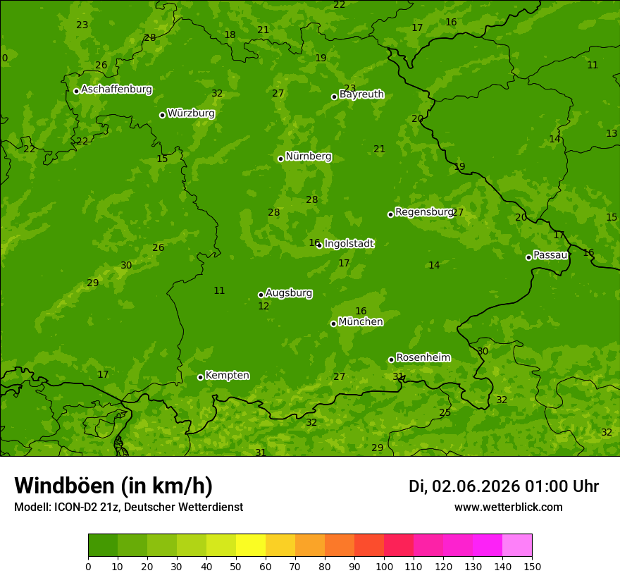 Maximale Windböen