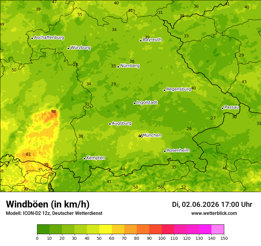 Maximale Windböen