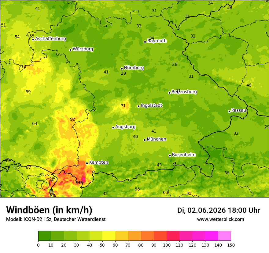Maximale Windböen