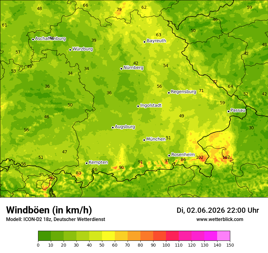 Maximale Windböen