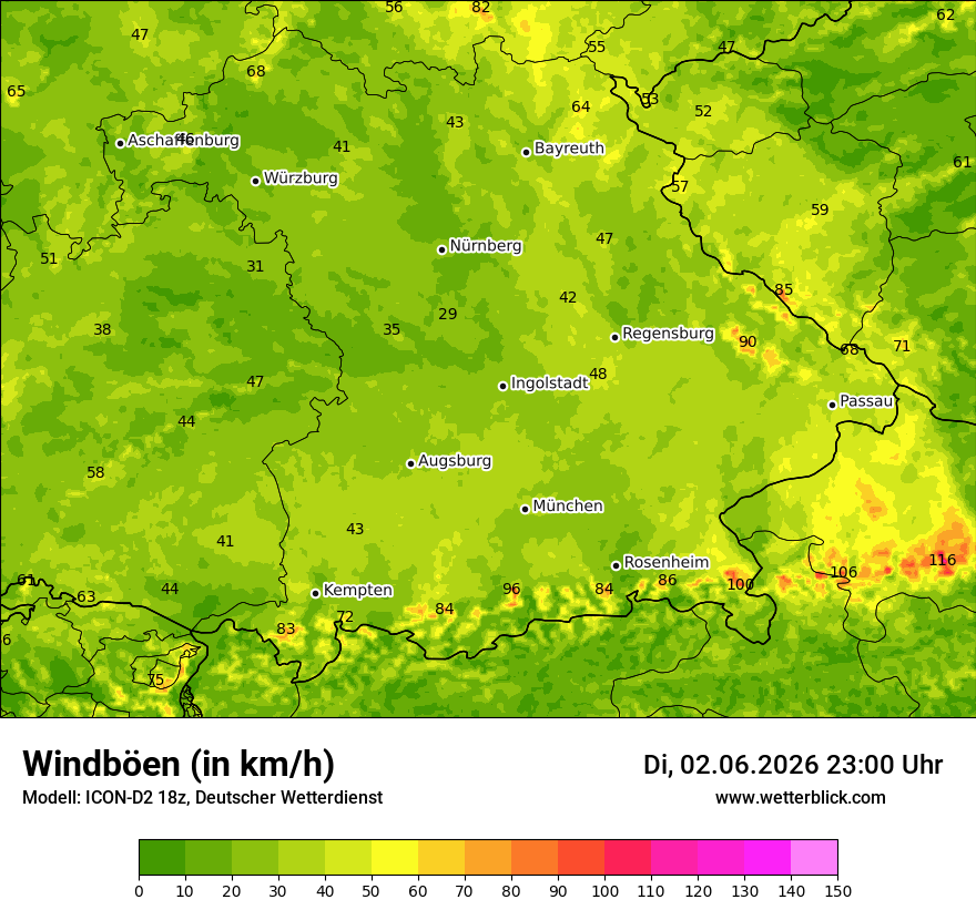 Maximale Windböen