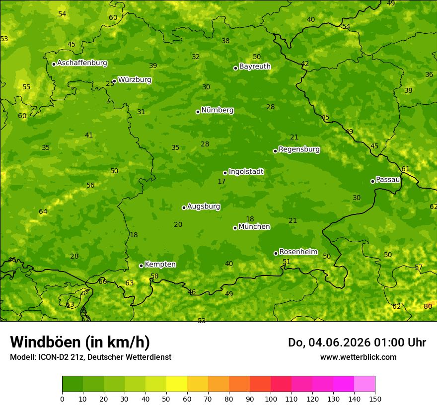 Maximale Windböen