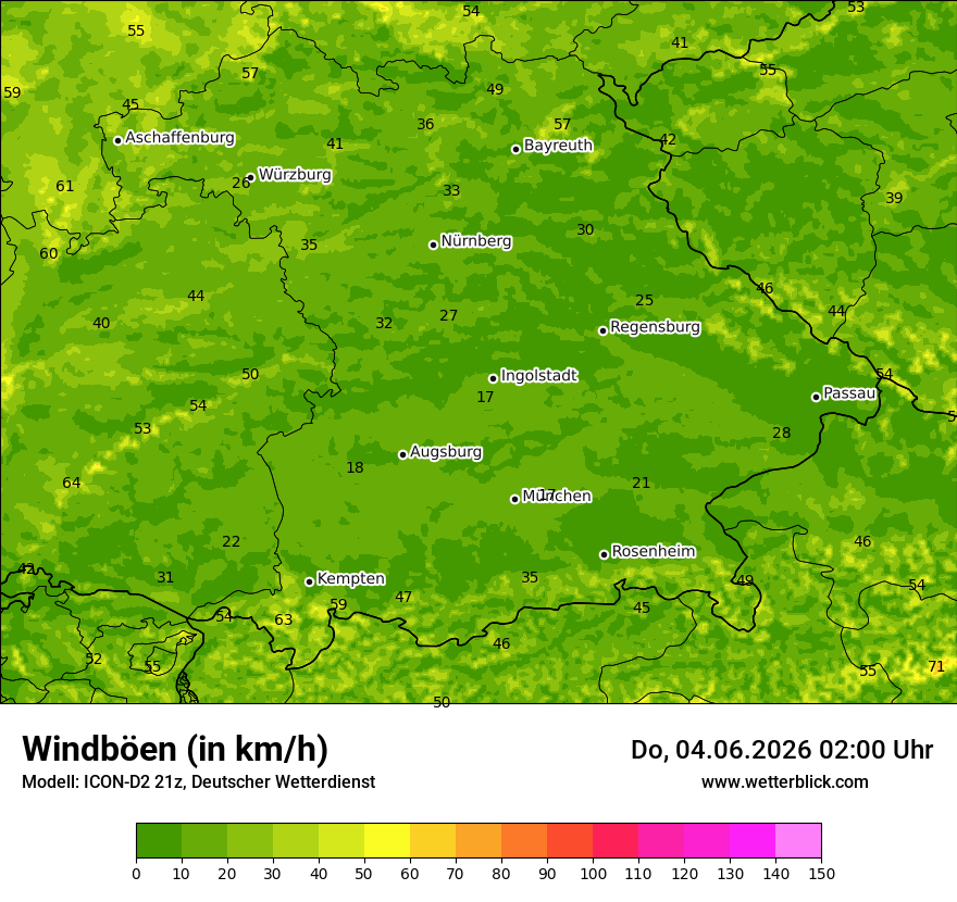 Maximale Windböen