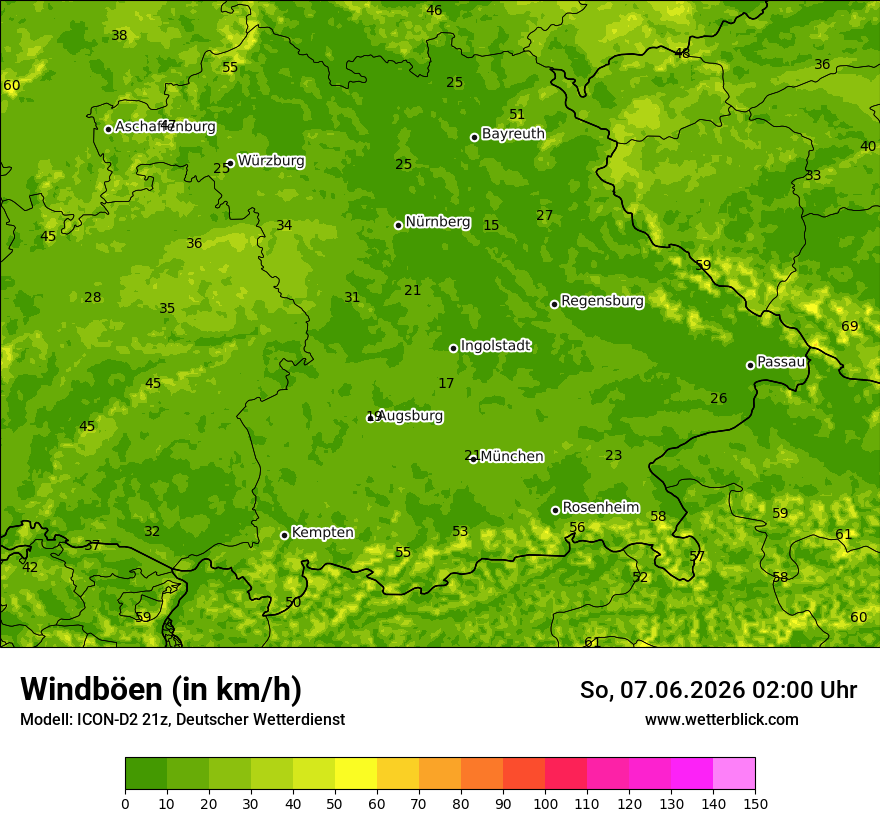 Maximale Windböen