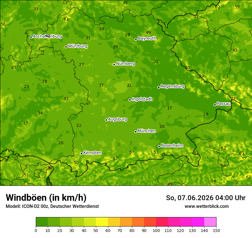 Maximale Windböen