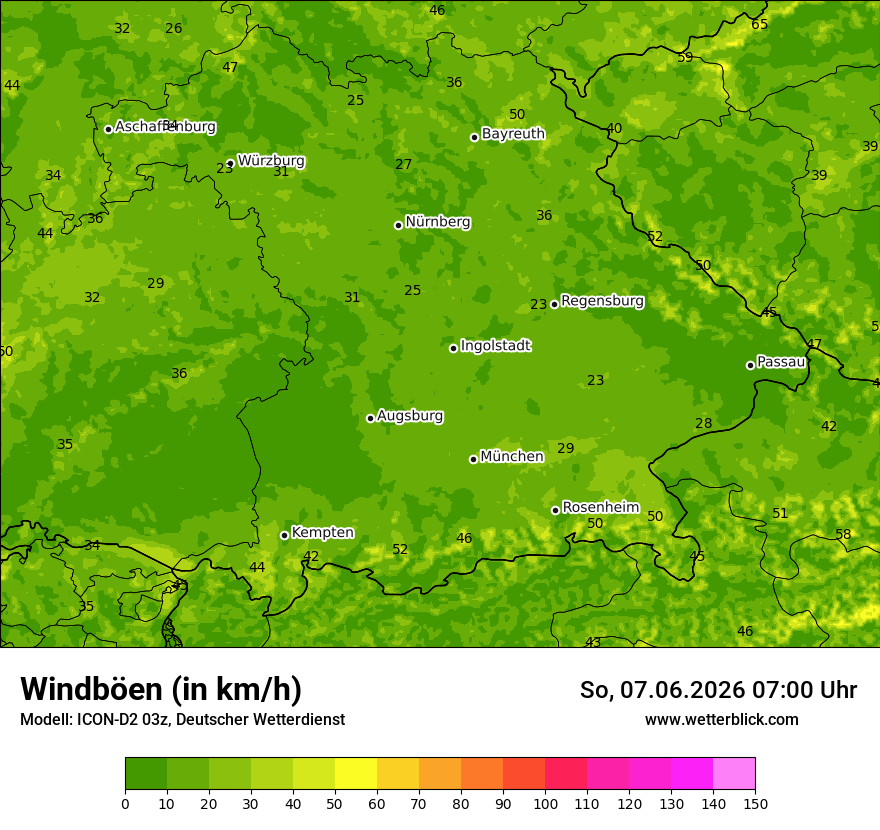 Maximale Windböen