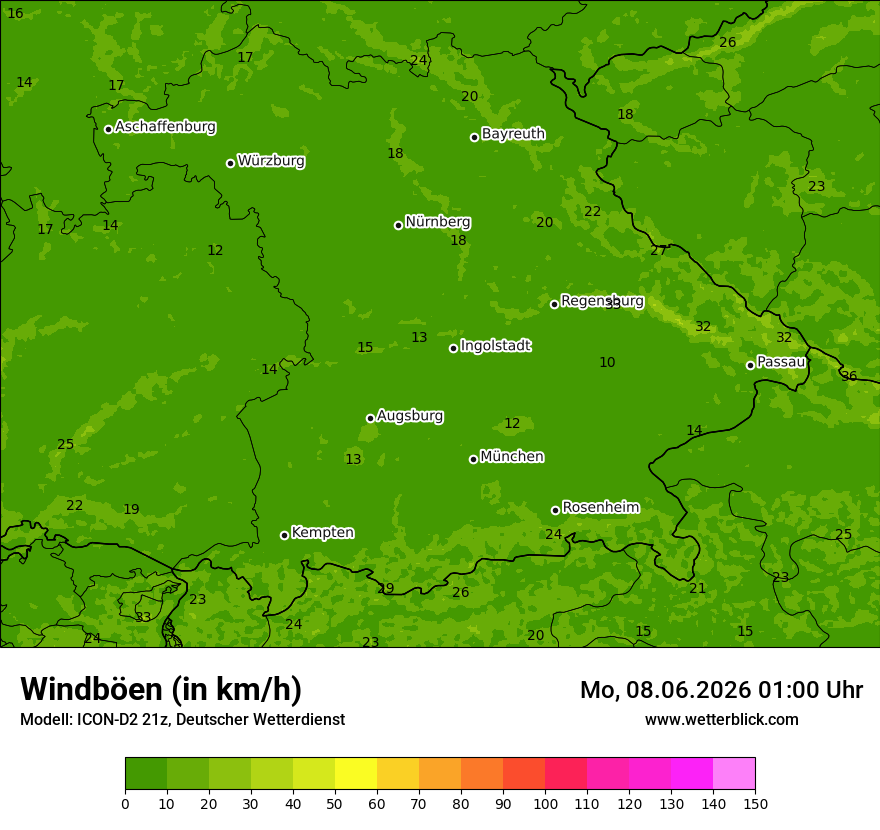 Maximale Windböen