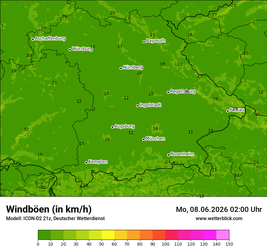Maximale Windböen