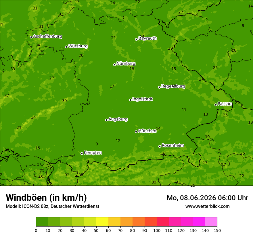 Maximale Windböen
