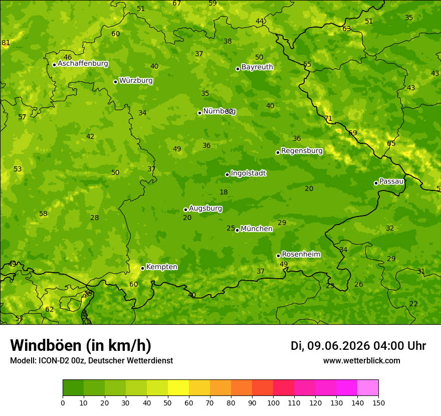 Maximale Windböen