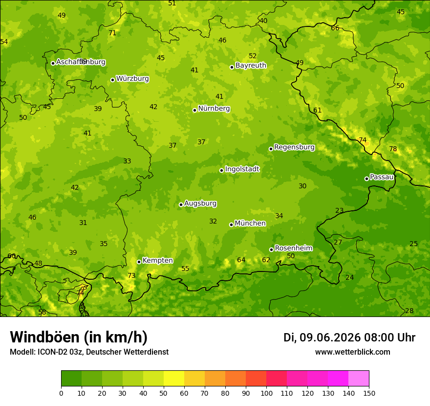 Maximale Windböen